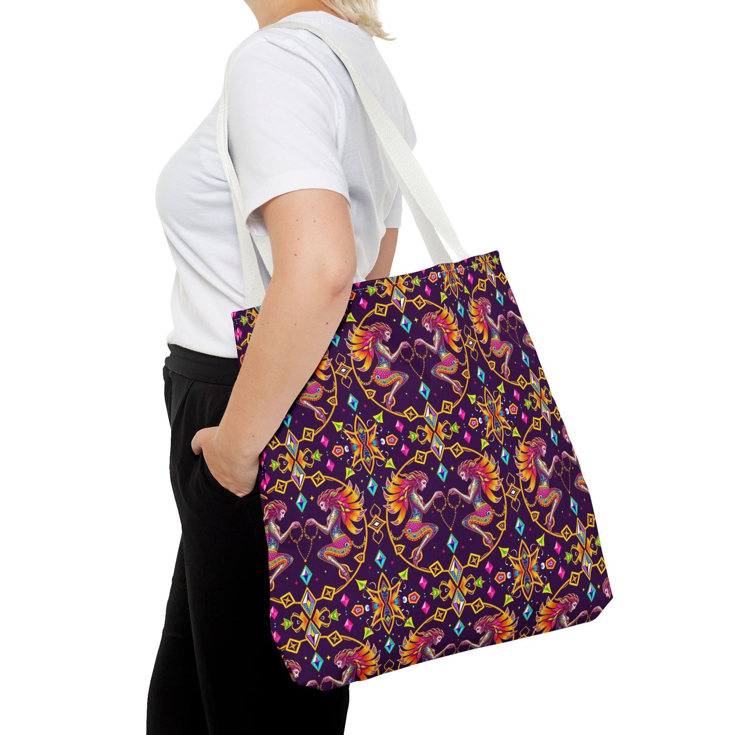 Tote Bag (AOP), Gemini, Zodiac, Jewel Pattern