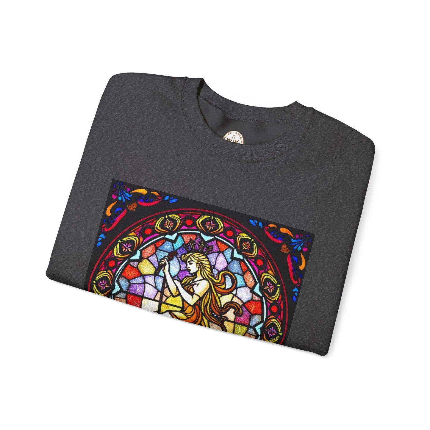 Unisex Heavy Blend™ Crewneck Sweatshirt, Glass, Virgo Zodiac Design