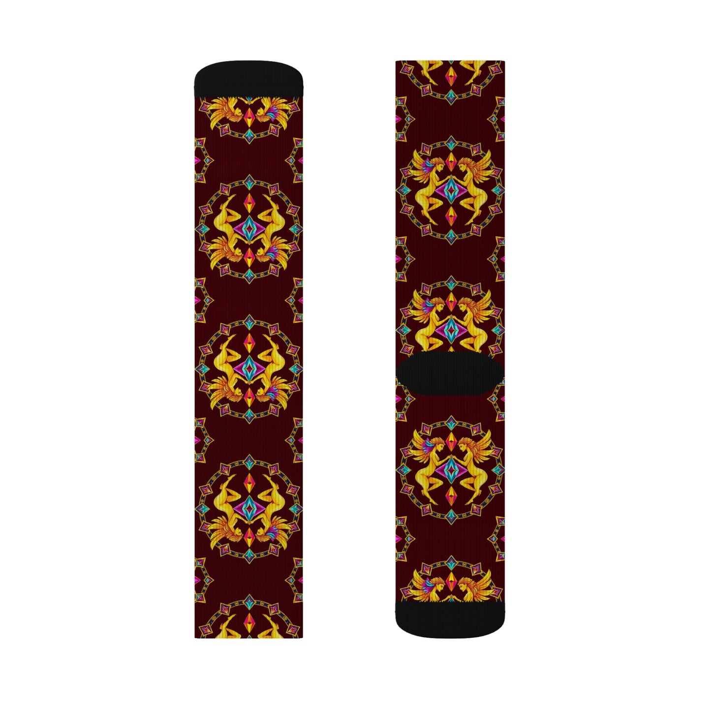 Sublimation Socks, Gemini, Zodiac v1, Jewel Pattern