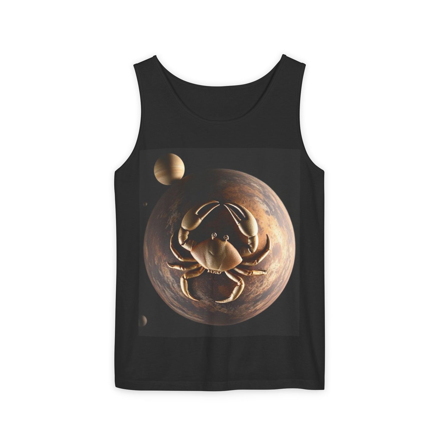 Unisex Garment-Dyed, Tank Top, Cancer Design, Planet Crab v1, 100% US cotton