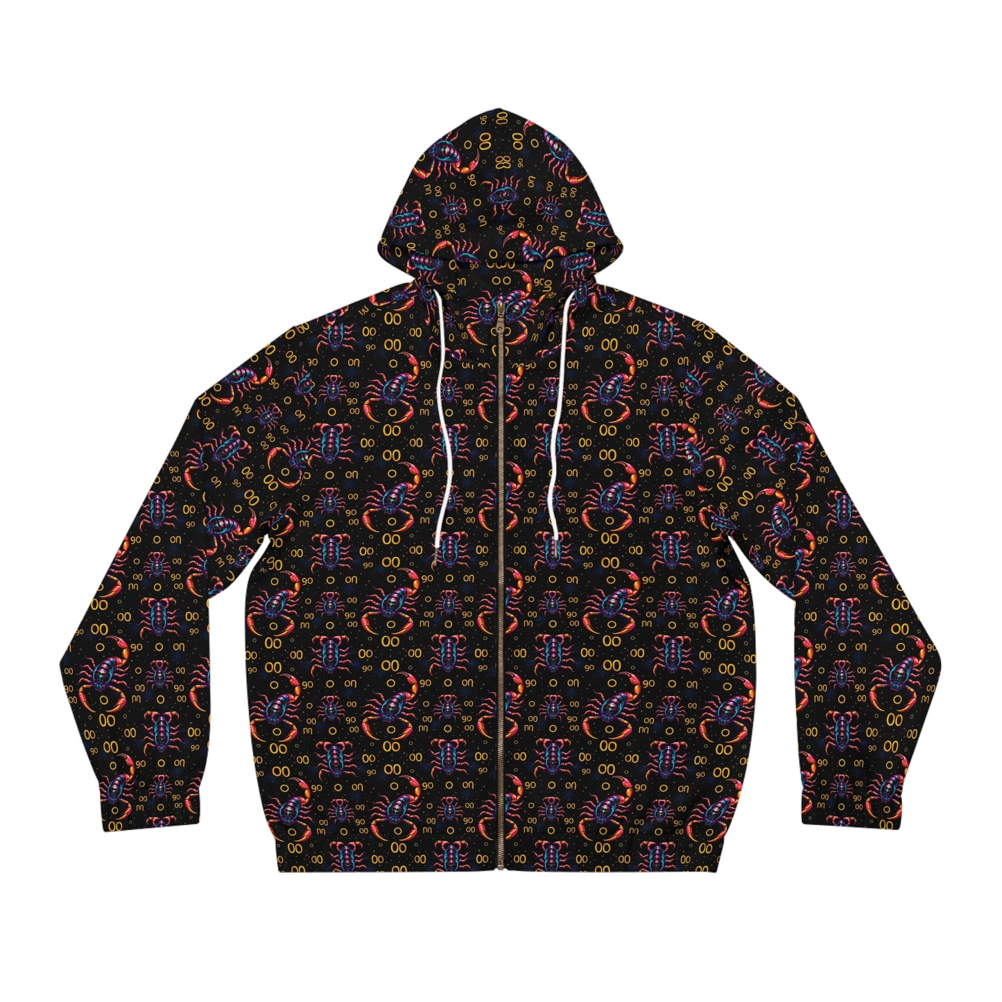 Full-Zip Hoodie (AOP), Scorpio, Zodiac, Pattern