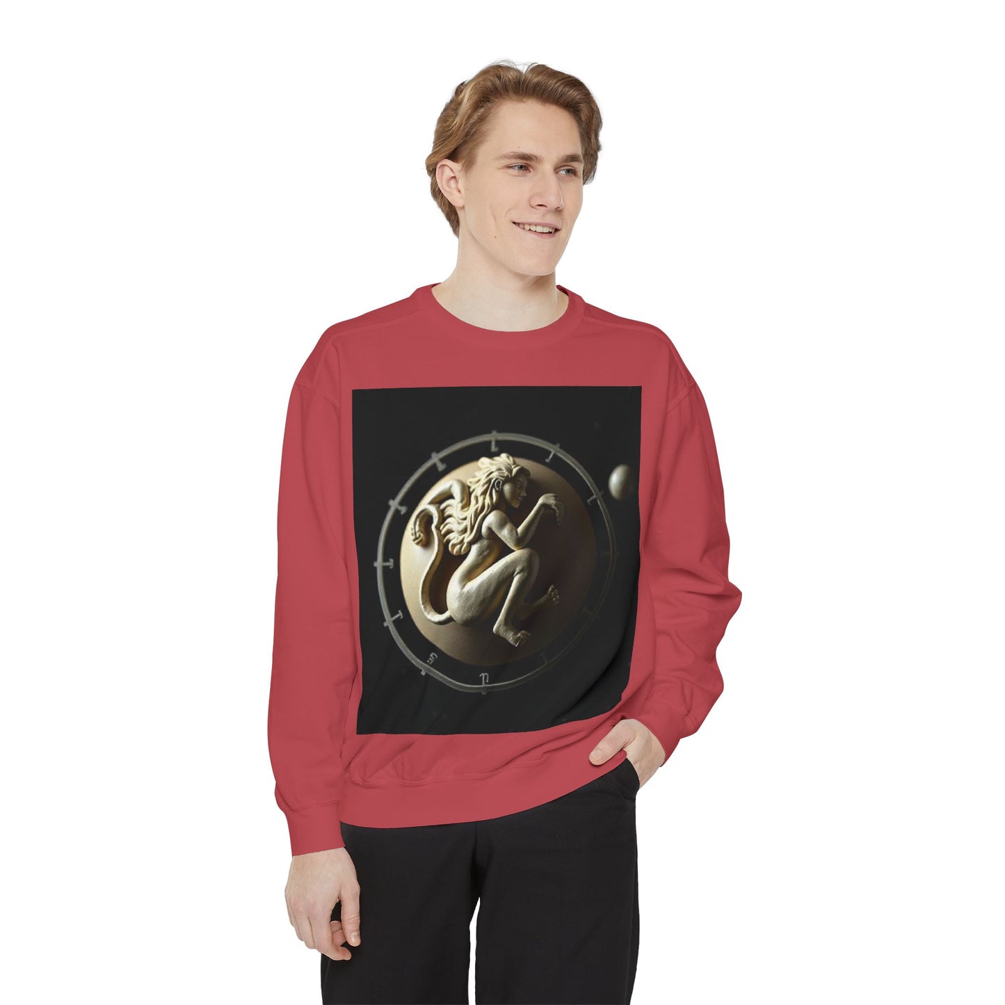 Garment-Dyed Sweatshirt, Unisex, Space Symbol Design, Virgo