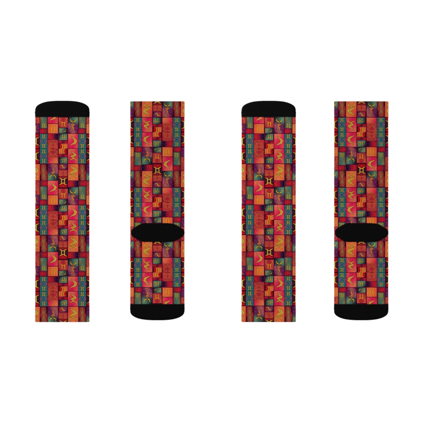 Sublimation Socks, Gemini, Zodiac, Shapes Pattern