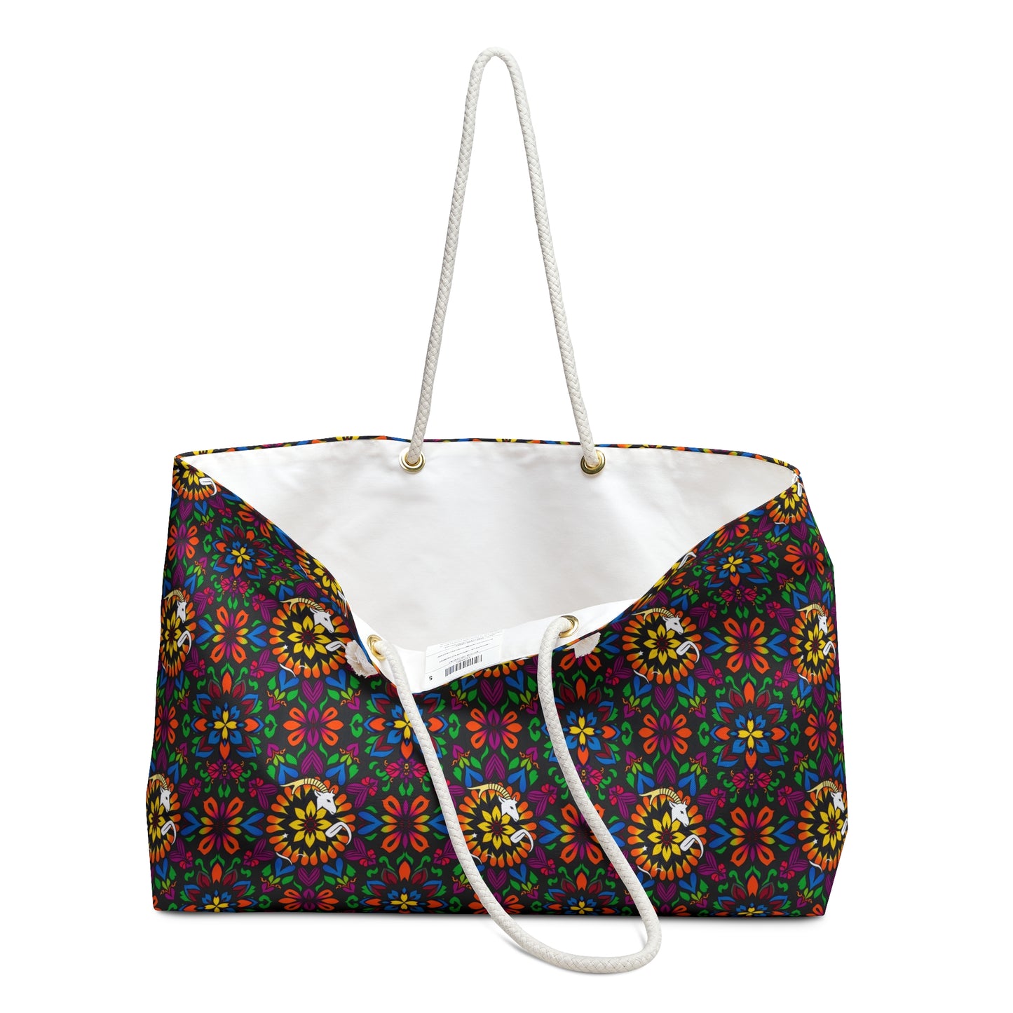 Weekender Bag, Capricorn, Zodiac v2, Flower Pattern