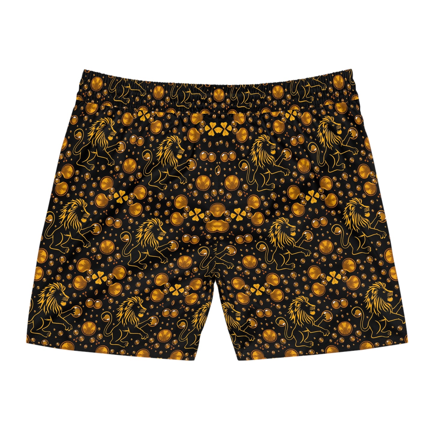 Men's Mid-Length Swim Shorts, (AOP), Leo, Zodiac v2, Bubble Pattern