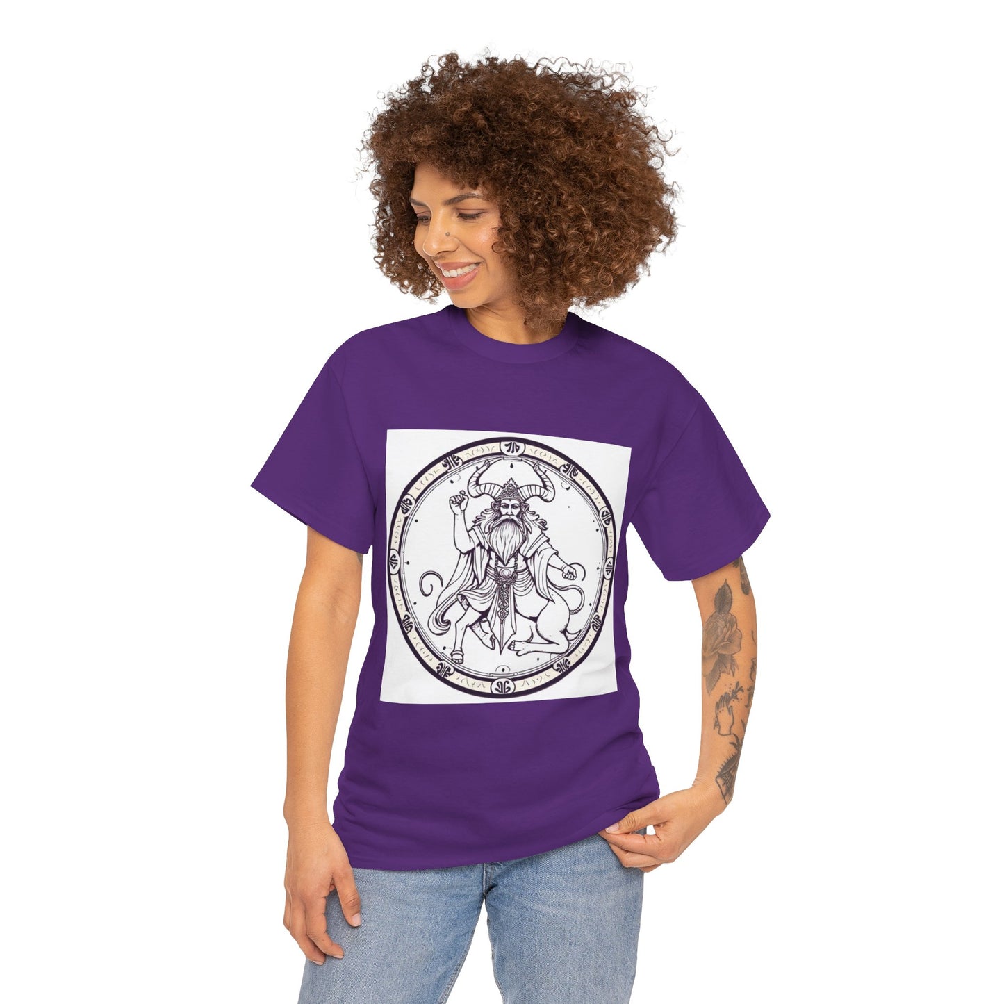 Unisex Heavy Cotton T-Shirt, Bull Centaur, Taurus Zodiac Design