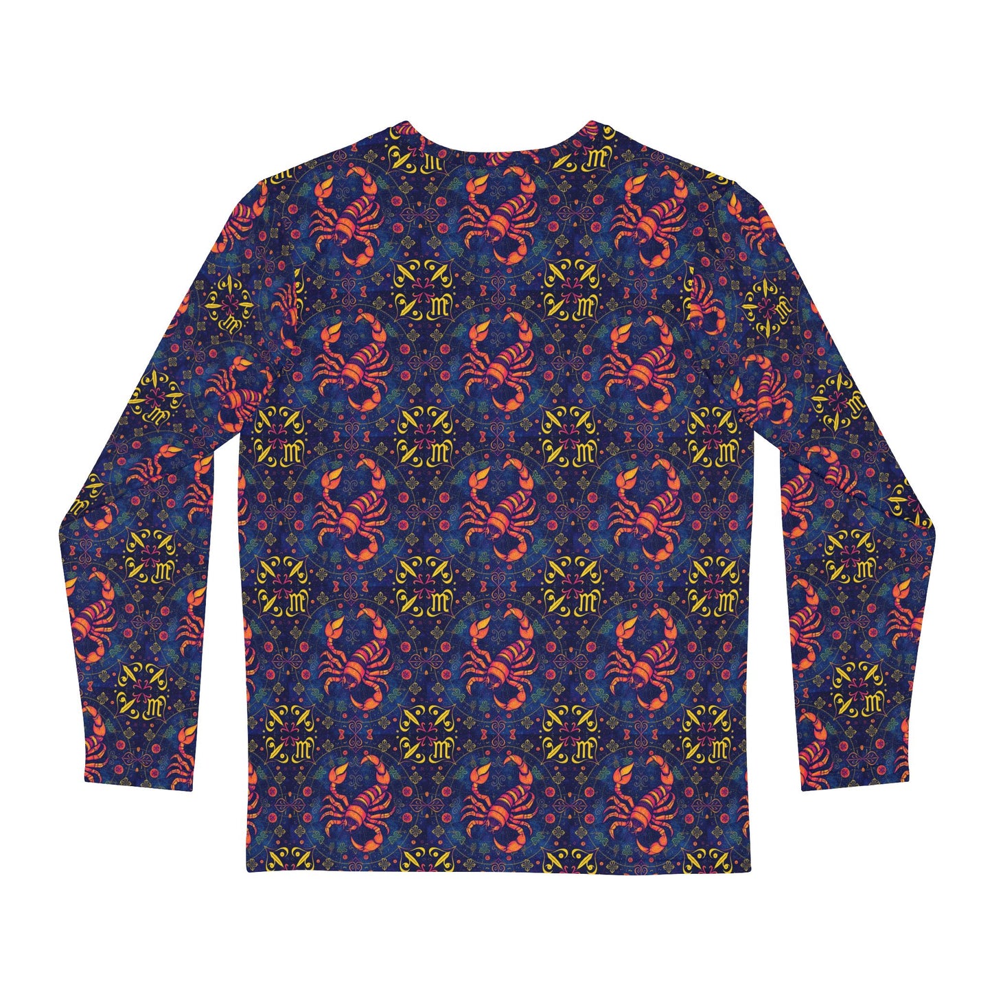 Men's Long Sleeve Shirt, (AOP), Scorpio, Zodiac v4, Pattern