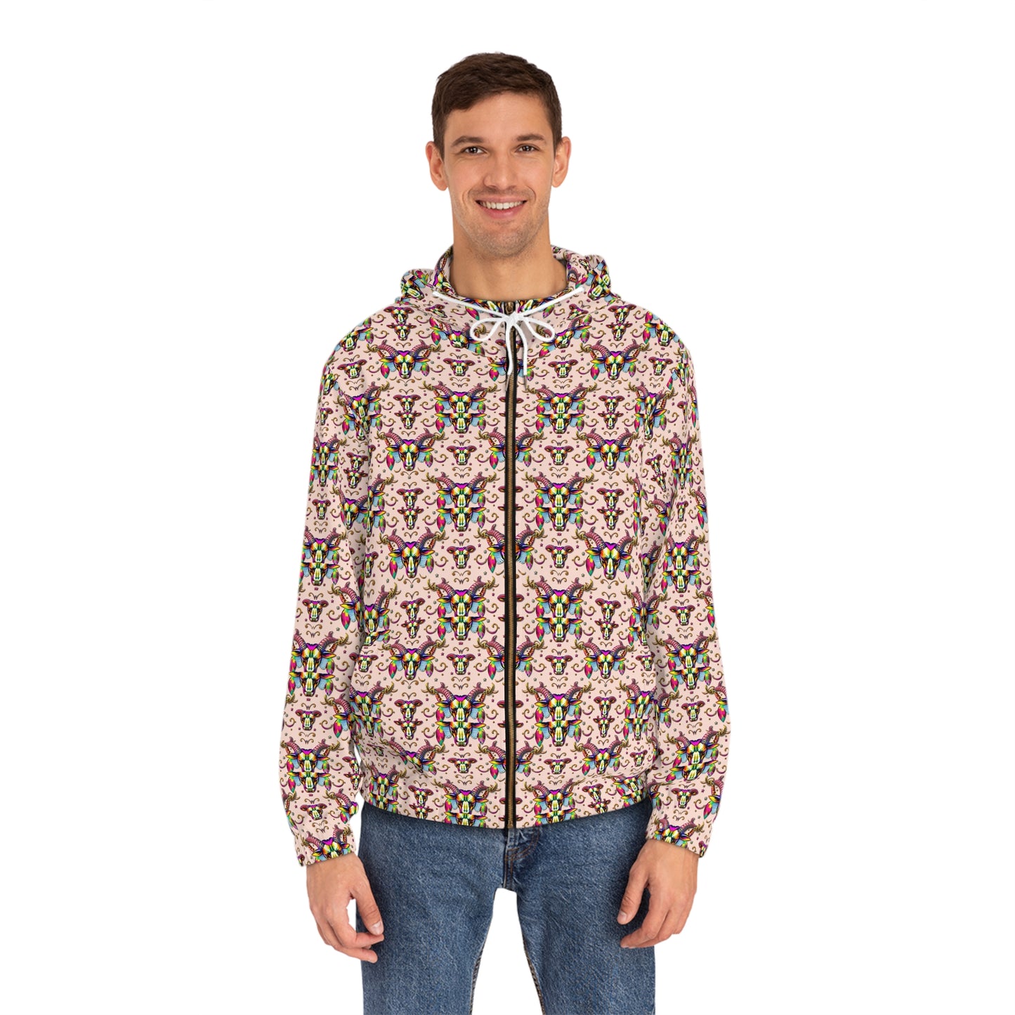 Full-Zip Hoodie (AOP), Taurus, Zodiac v2, Pattern