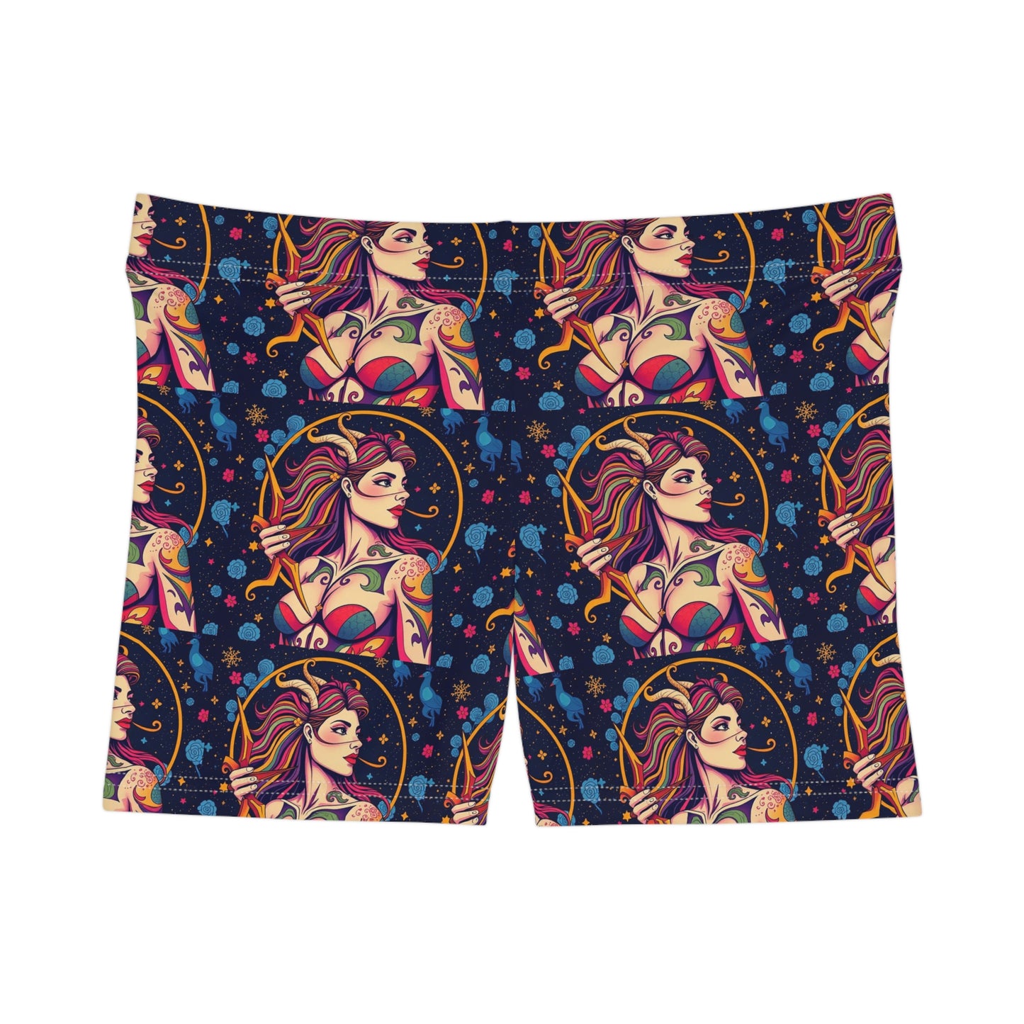 Women's Shorts, (AOP), Sagittarius, Zodiac v1, Sexy Pattern