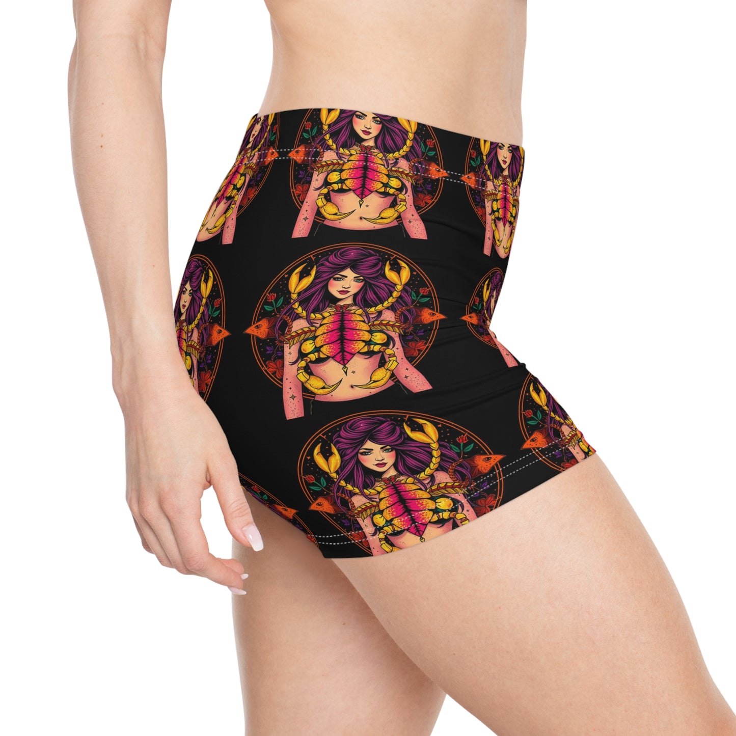 Women's Shorts, (AOP), Scorpio, Zodiac v1, Sexy Pattern