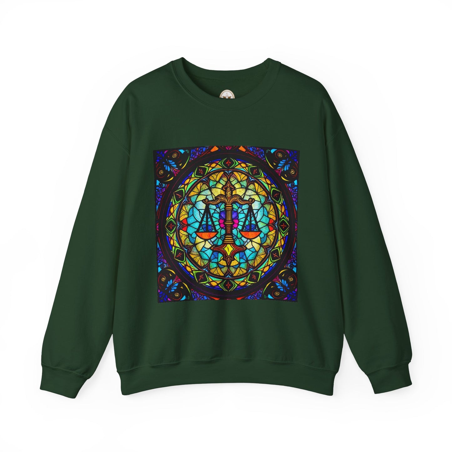 Unisex Heavy Blend™ Crewneck Sweatshirt, Glass, Libra Zodiac Design