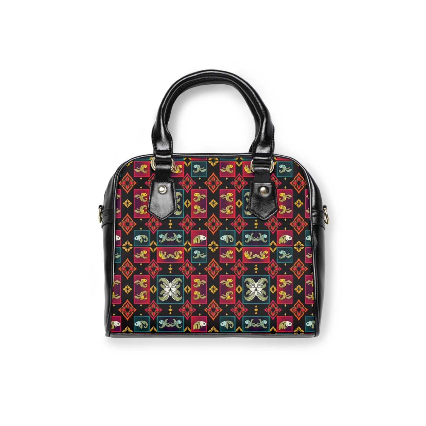 Shoulder Handbag, Pisces, Zodiac v1, Shapes Pattern