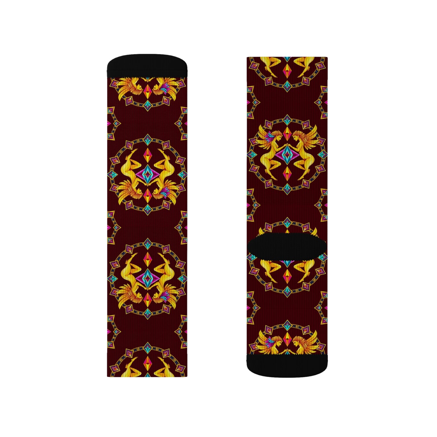 Sublimation Socks, Gemini, Zodiac v1, Jewel Pattern