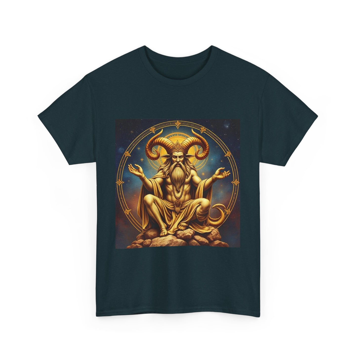 Unisex Heavy Cotton T-Shirt, On The Throne, Taurus Zodiac Design