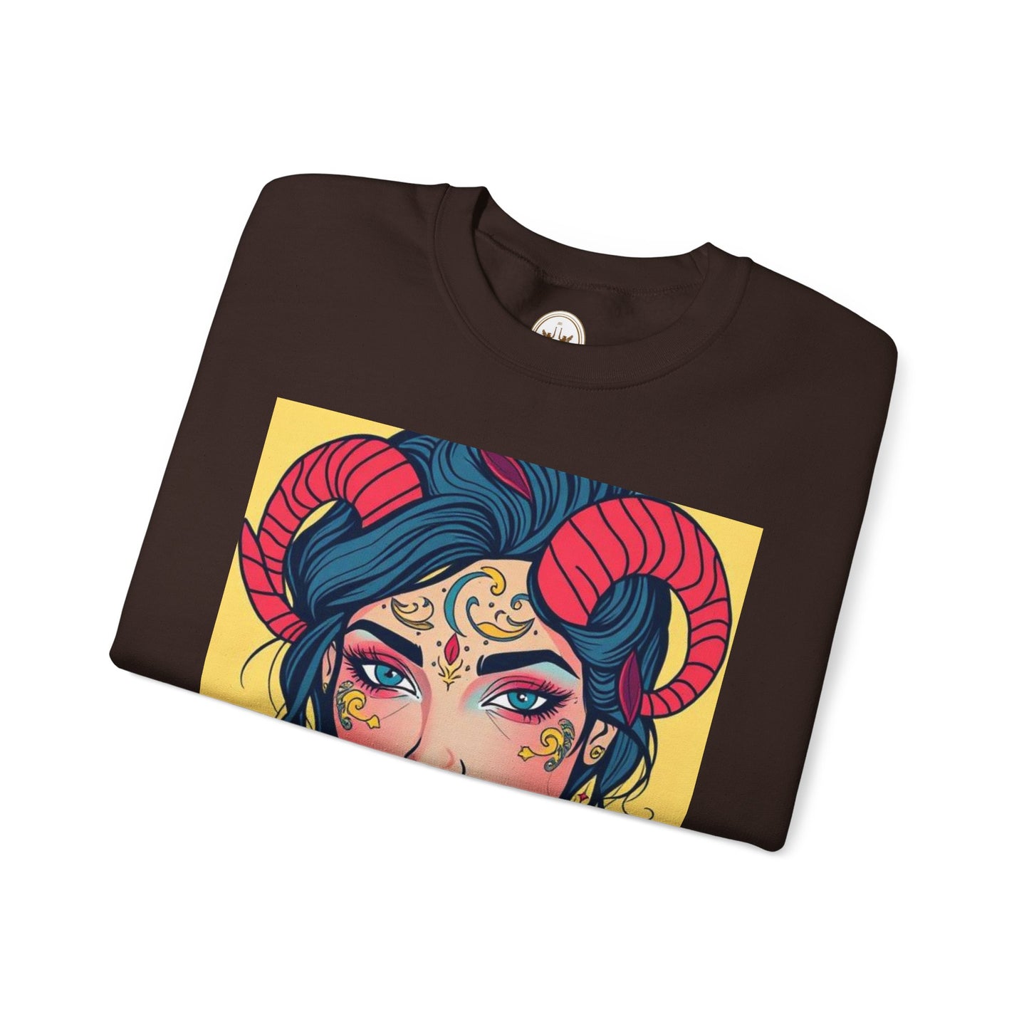 Unisex Heavy Blend™ Crewneck Sweatshirt, Aries, Zodiac v2, Sexy Pattern
