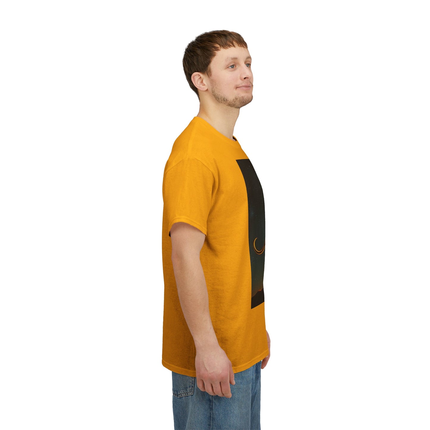 Unisex Heavy Cotton T-Shirt, Mountain Top 1v, Aries Zodiac Design