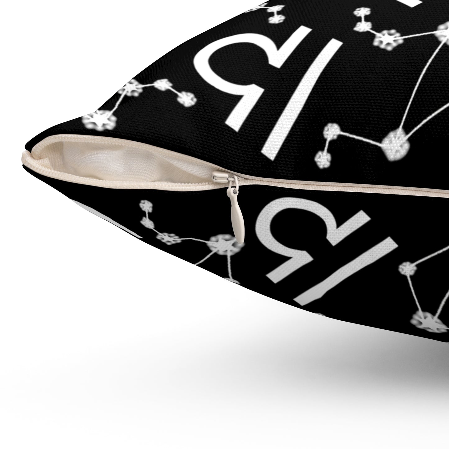 Zodiac Spun Polyester Square Pillow Libra Zodiac Sign Black Pillow