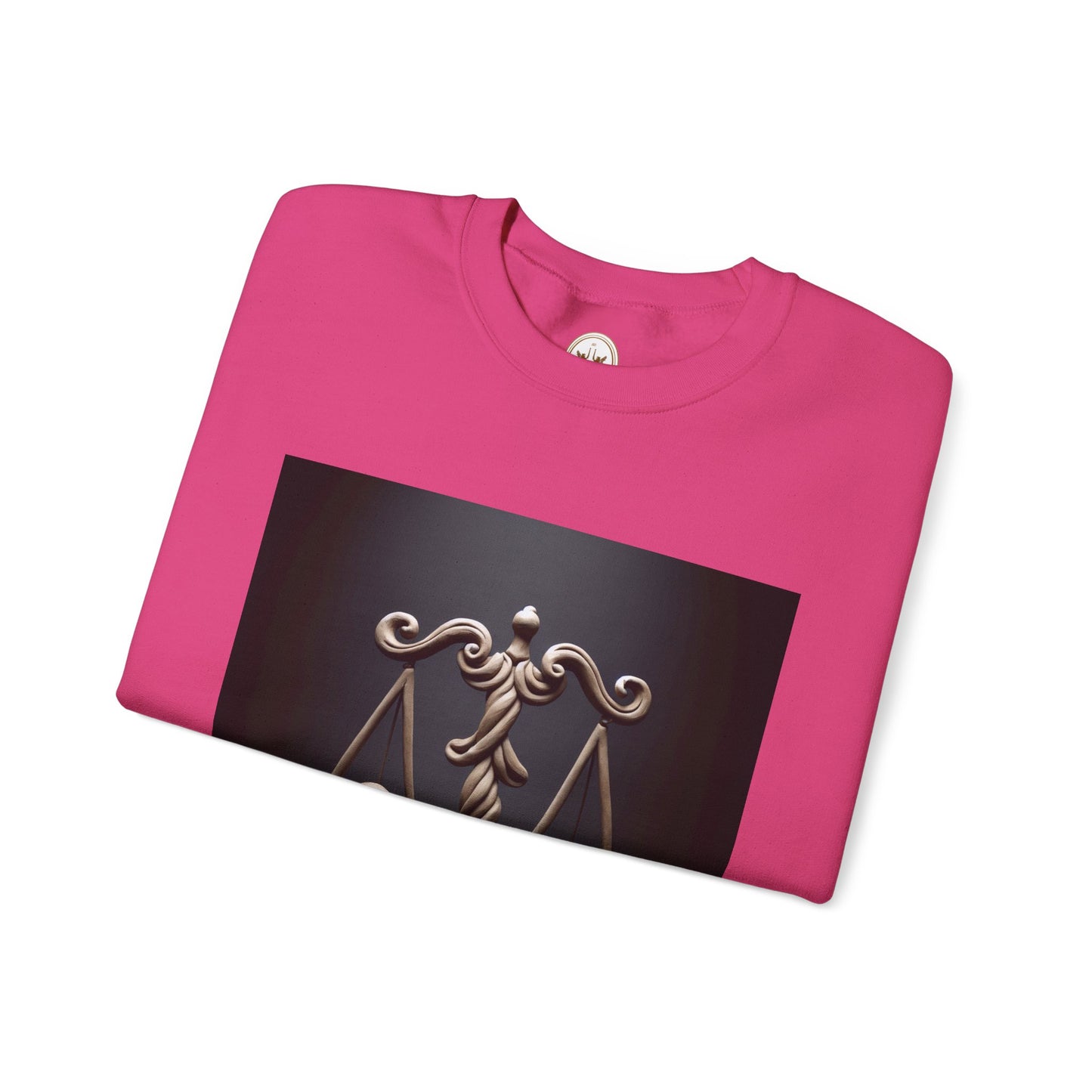 Unisex Heavy Blend™ Crewneck Sweatshirt, Brown Scale, Libra Zodiac Design