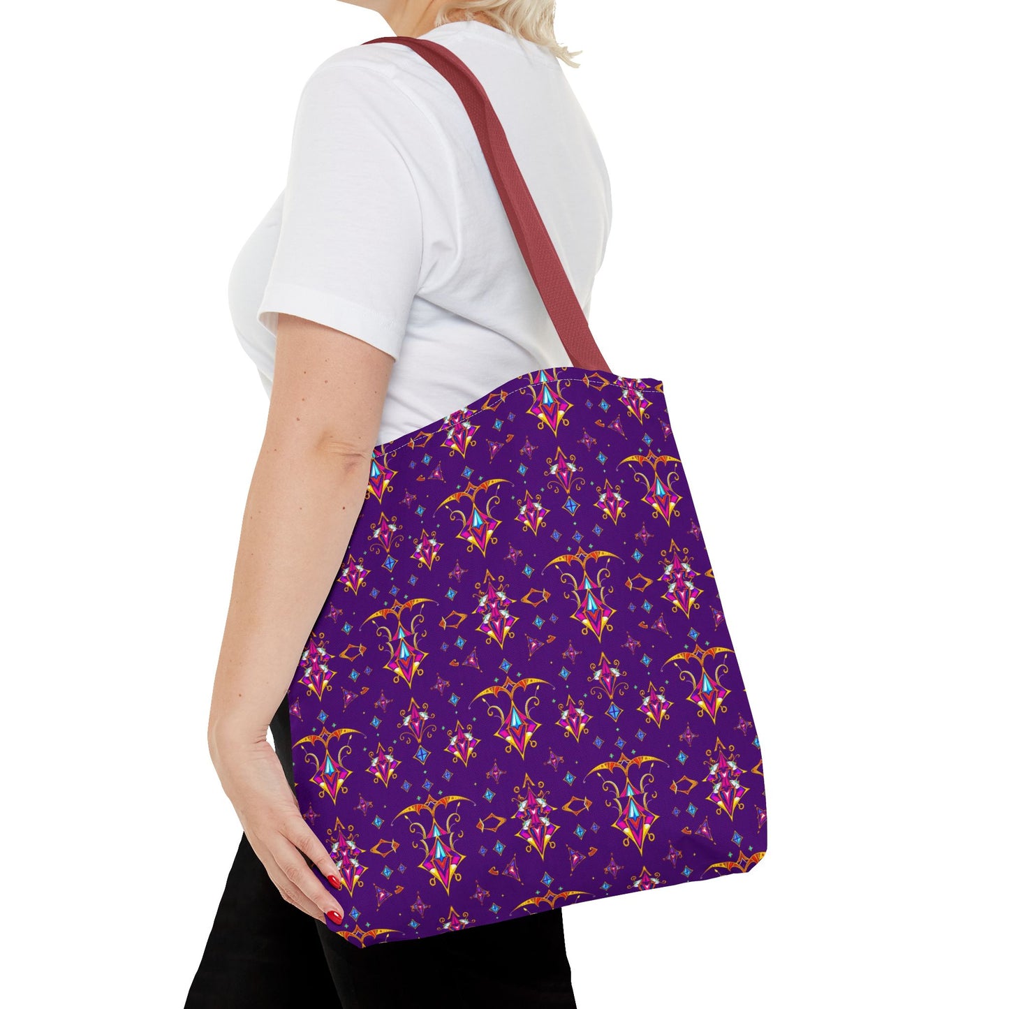 Tote Bag (AOP), Sagittarius, Zodiac, Jewel Pattern
