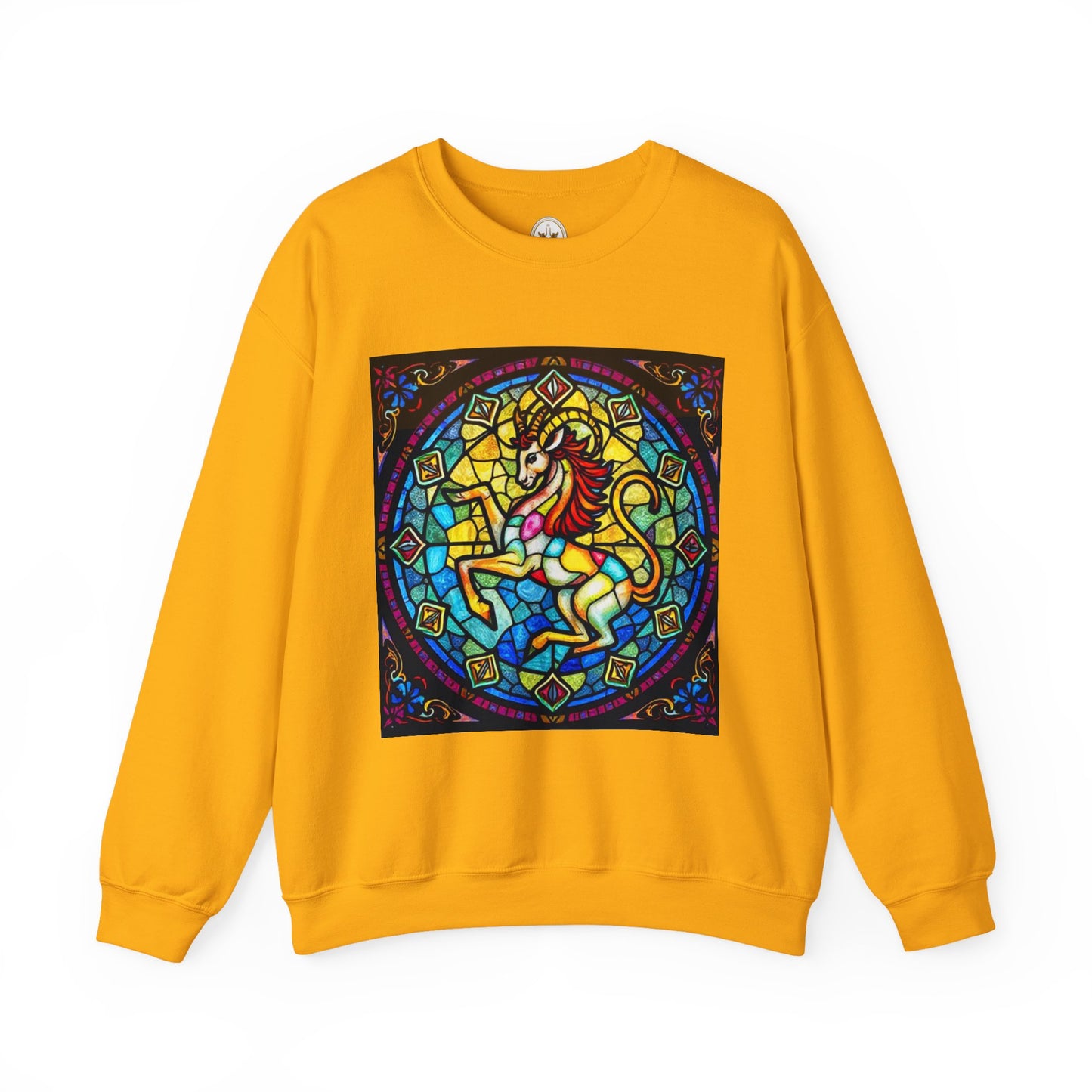 Unisex Heavy Blend™ Crewneck Sweatshirt, Glass, Capricorn Zodiac Design