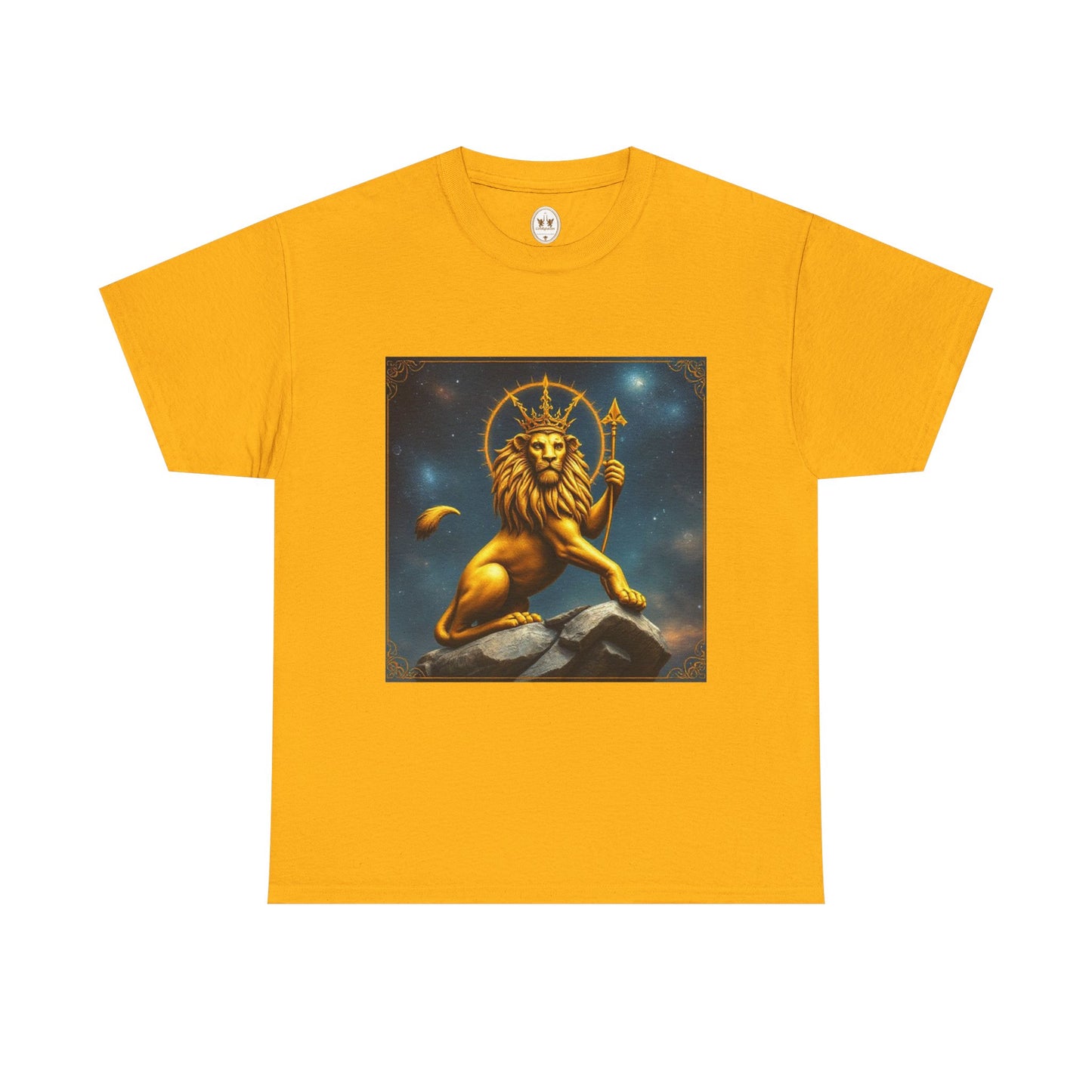 Unisex Heavy Cotton T-Shirt, King of Lions, Leo Zodiac Design