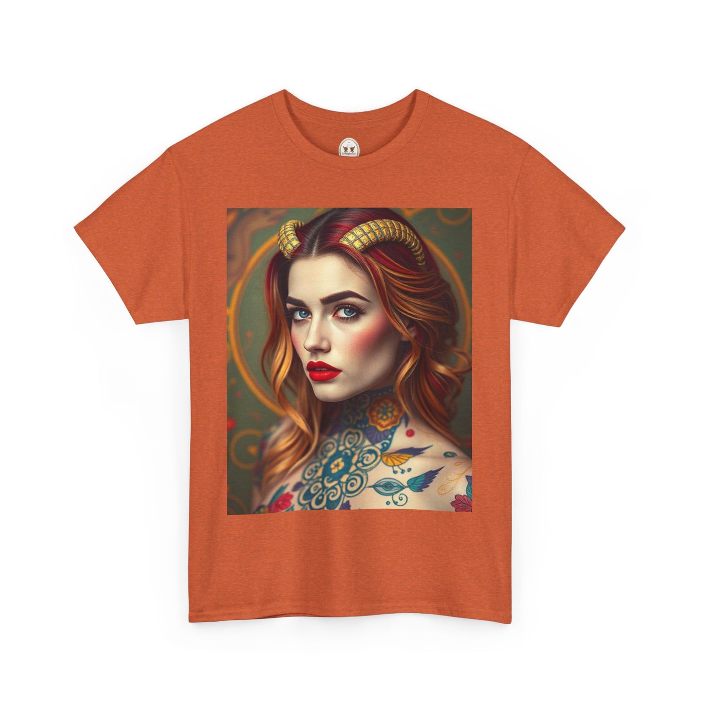 Unisex Heavy Cotton T-Shirt, Capricorn, Zodiac v3, Sexy Art