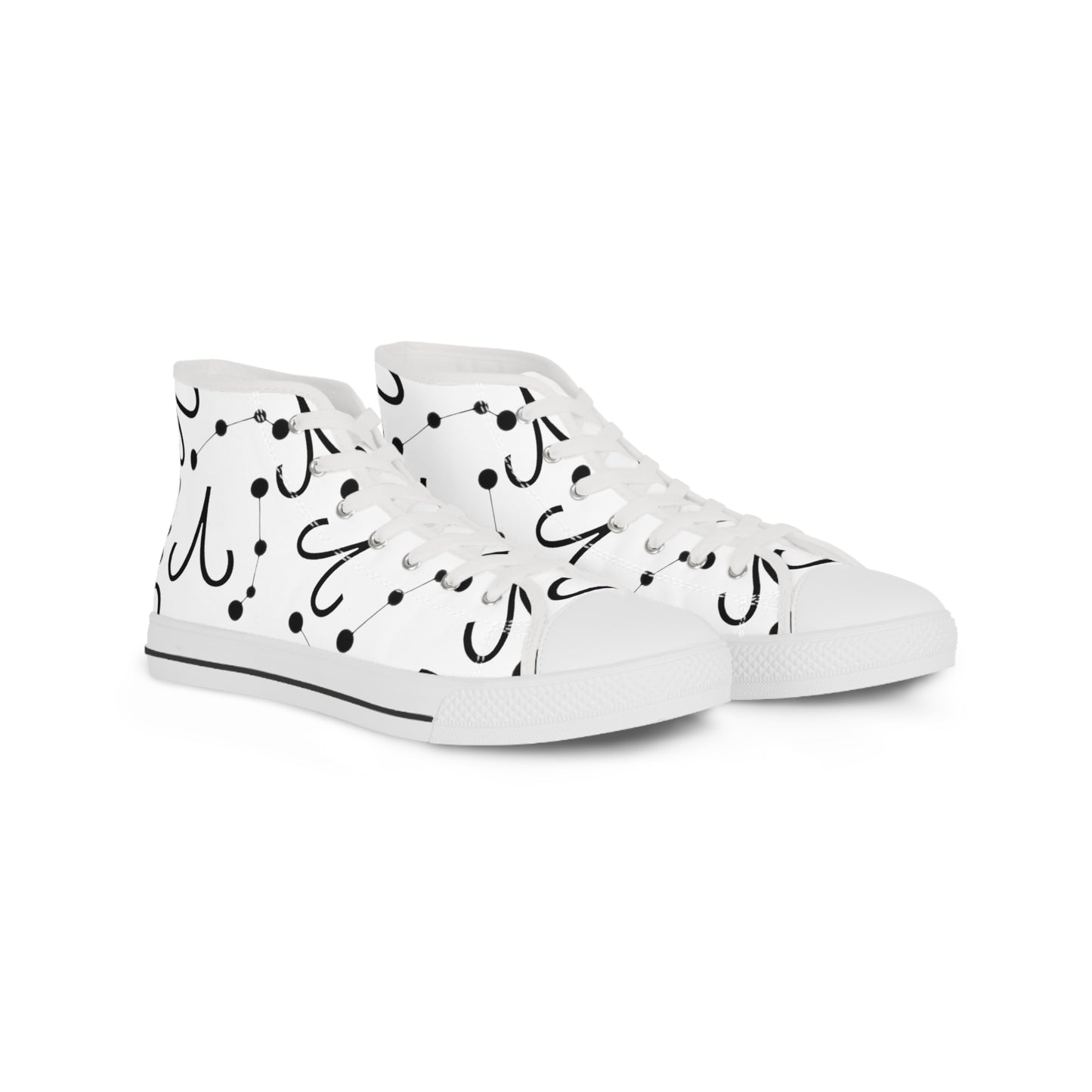 Men's High Top Sneakers, Breathable polyester canvas, Aries Zodiac Design