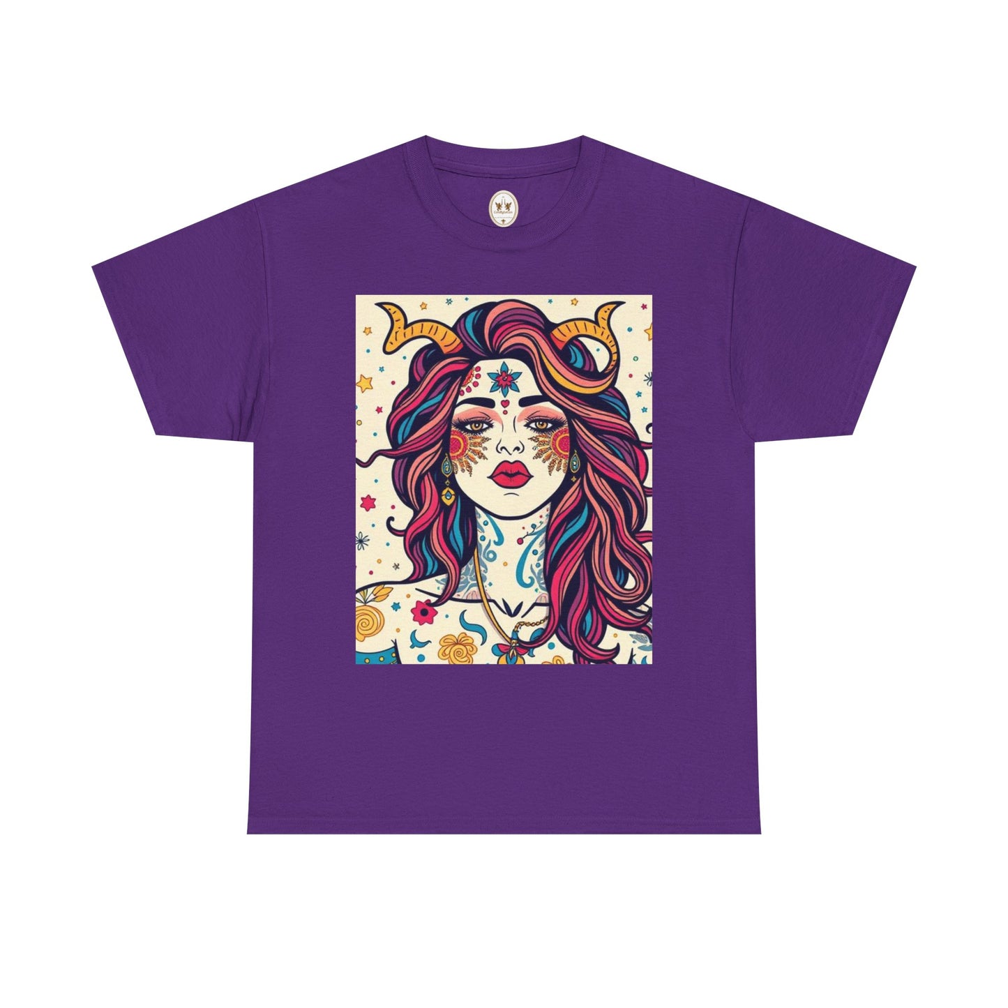 Unisex Heavy Cotton T-Shirt, Virgo, Zodiac v3, Sexy Art
