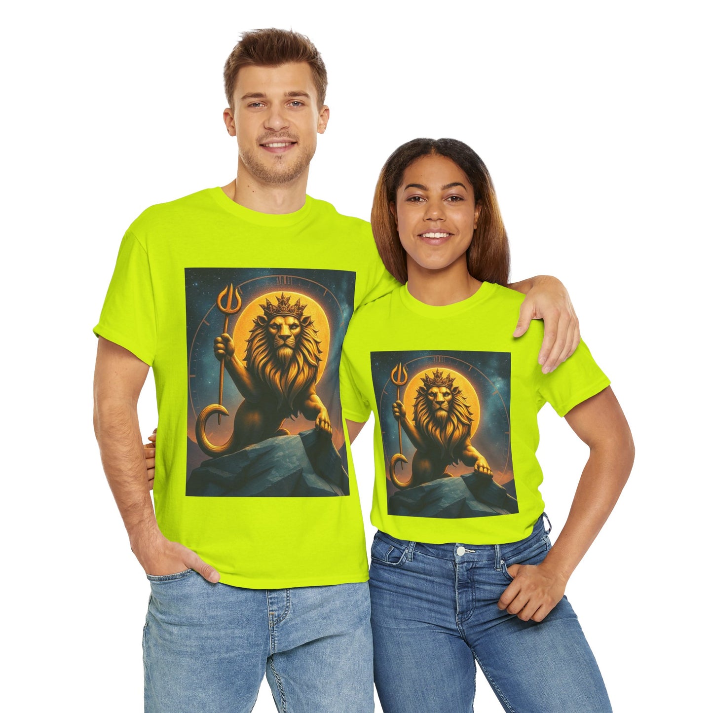 Unisex Heavy Cotton T-Shirt, King of Lion v3, Leo Zodiac Design