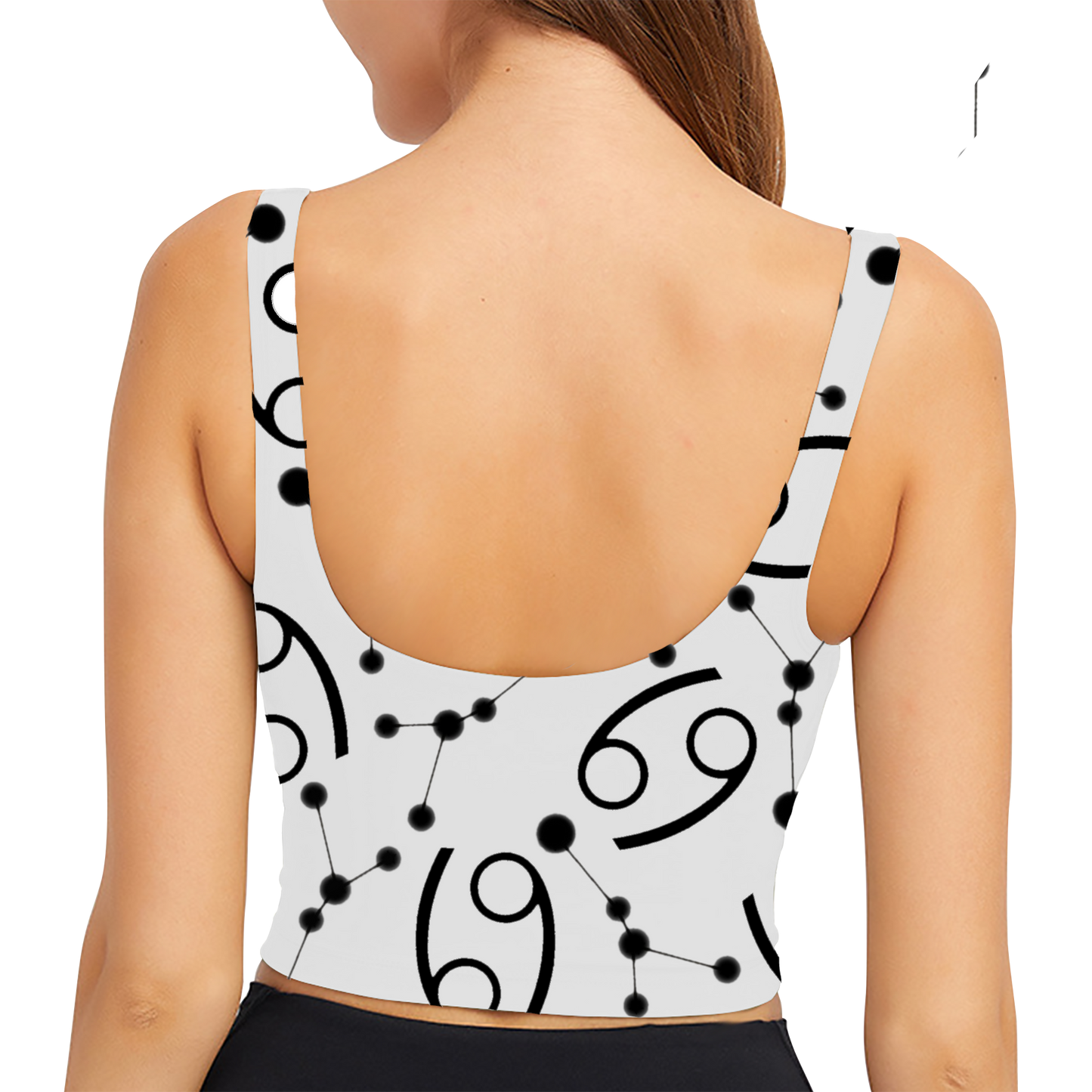 Polyester Sports Bra Cancer Zodiac Sign (AOP)