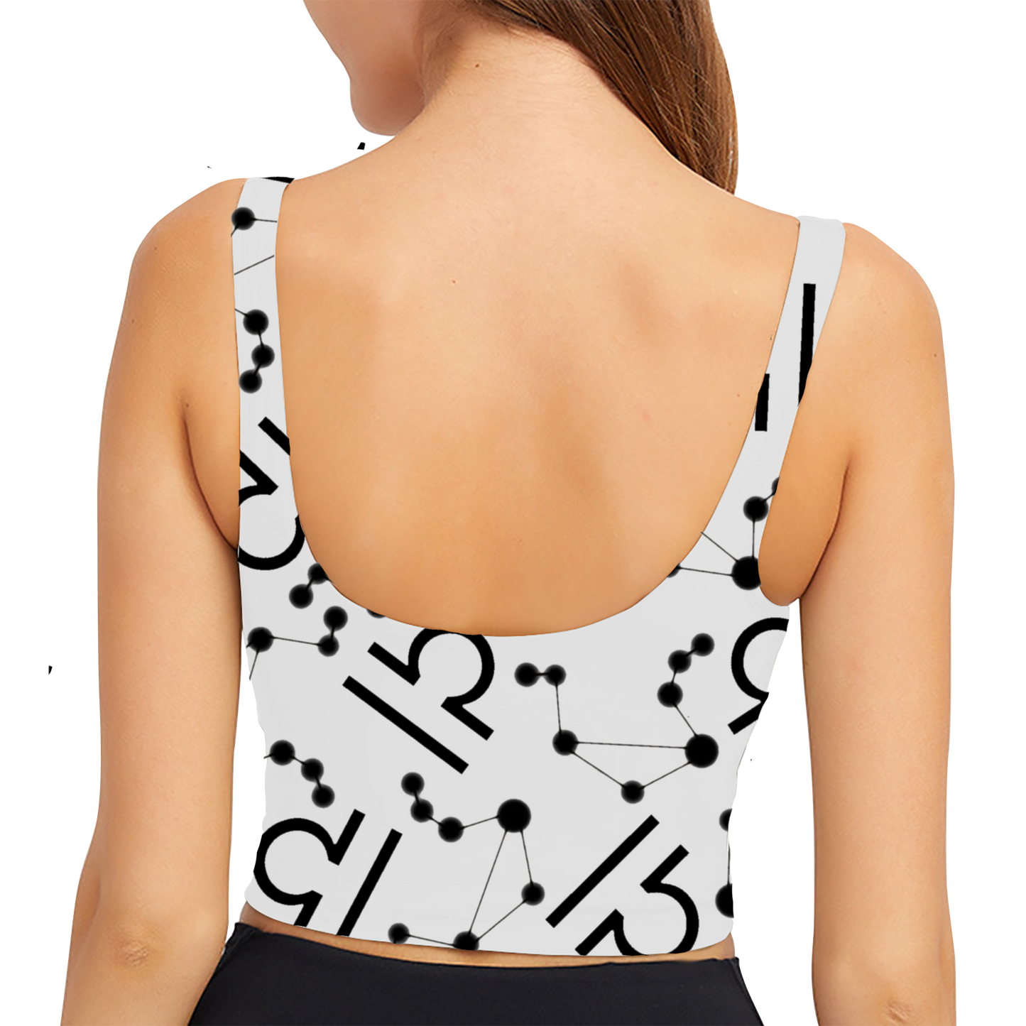 Polyester Sports Bra Libra Zodiac Sign (AOP)