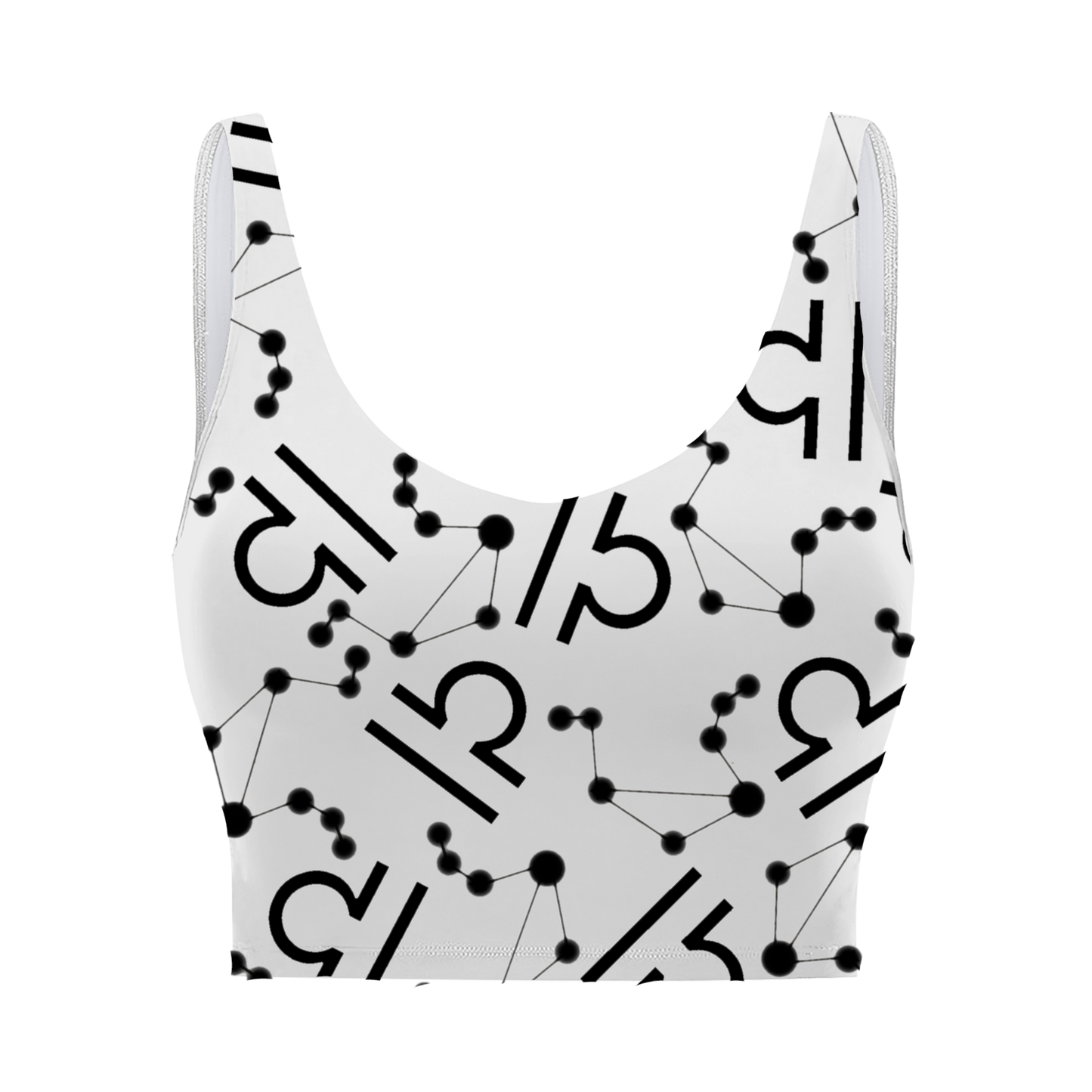 Polyester Sports Bra Libra Zodiac Sign (AOP)