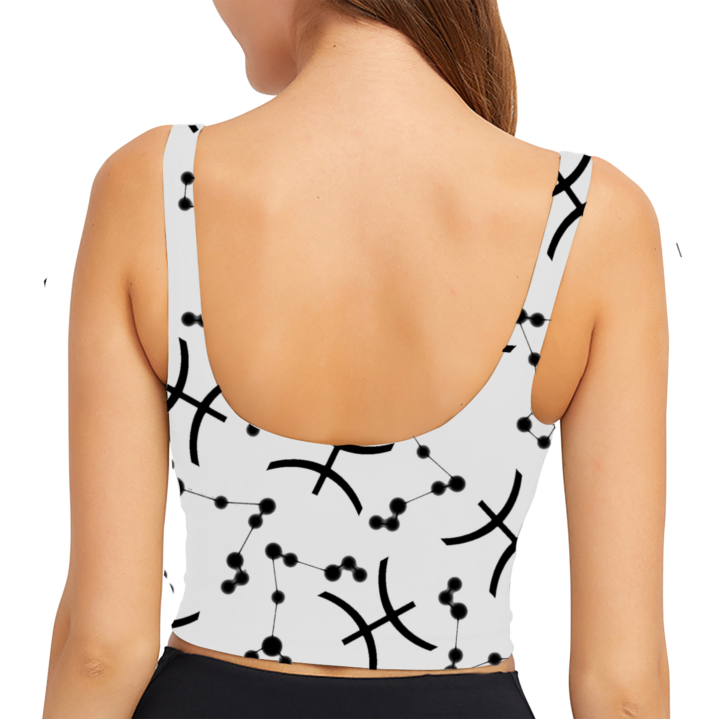 Polyester Sports Bra Pisces Zodiac Sign (AOP)