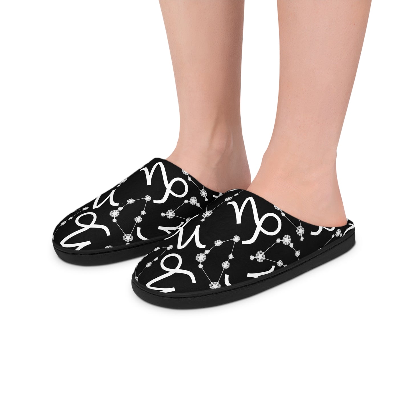 Women's Indoor Slippers, Capricorn Zodiac Sign, 100% polyester, Outer-layer and lining