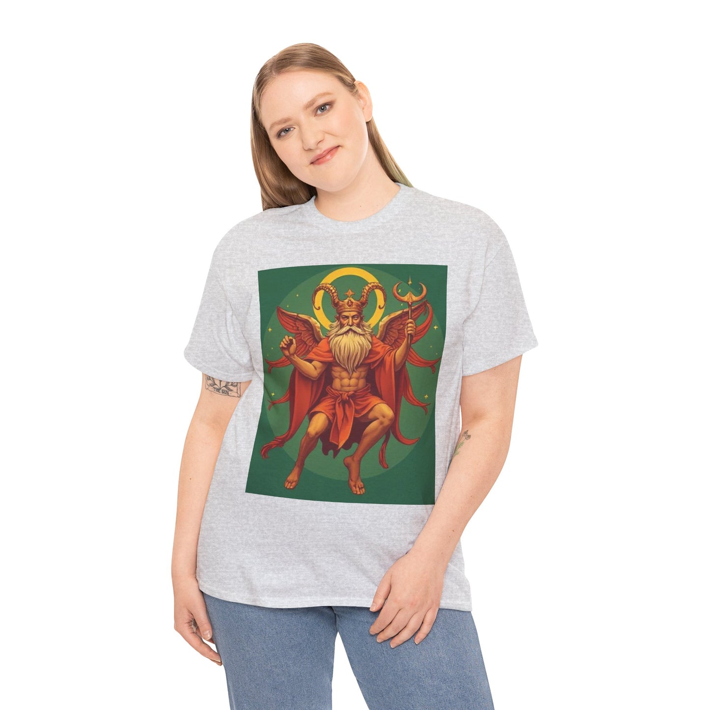 Unisex Heavy Cotton T-Shirt, Aries God, Zodiac Design
