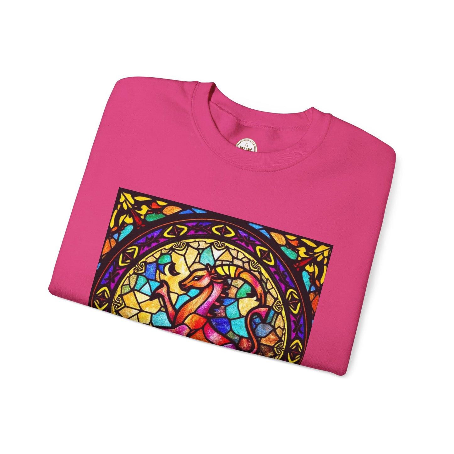 Unisex Heavy Blend™ Crewneck Sweatshirt, Glass, Aries Zodiac Design