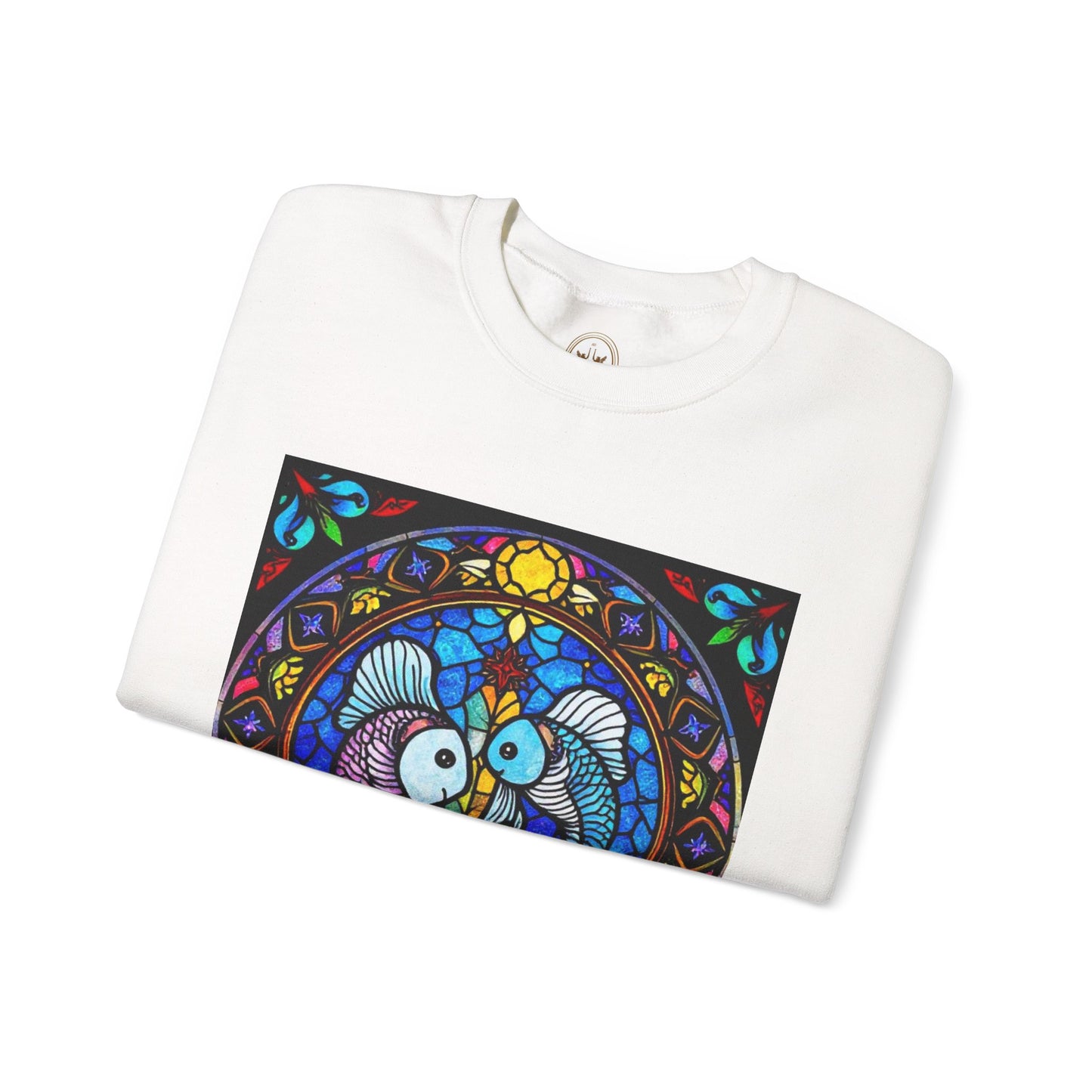 Unisex Heavy Blend™ Crewneck Sweatshirt, Glass, Pisces Zodiac Design