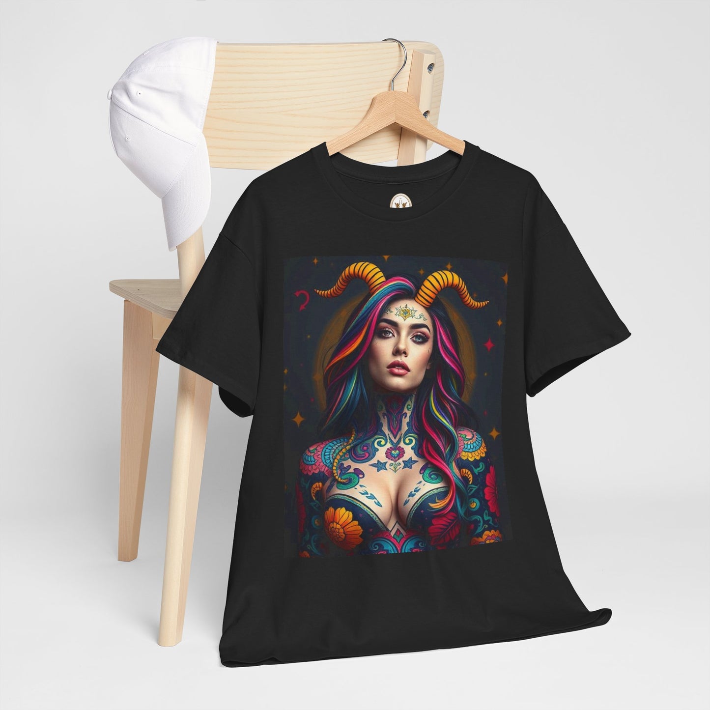 Unisex Heavy Cotton T-Shirt, Capricorn, Zodiac, Sexy Art