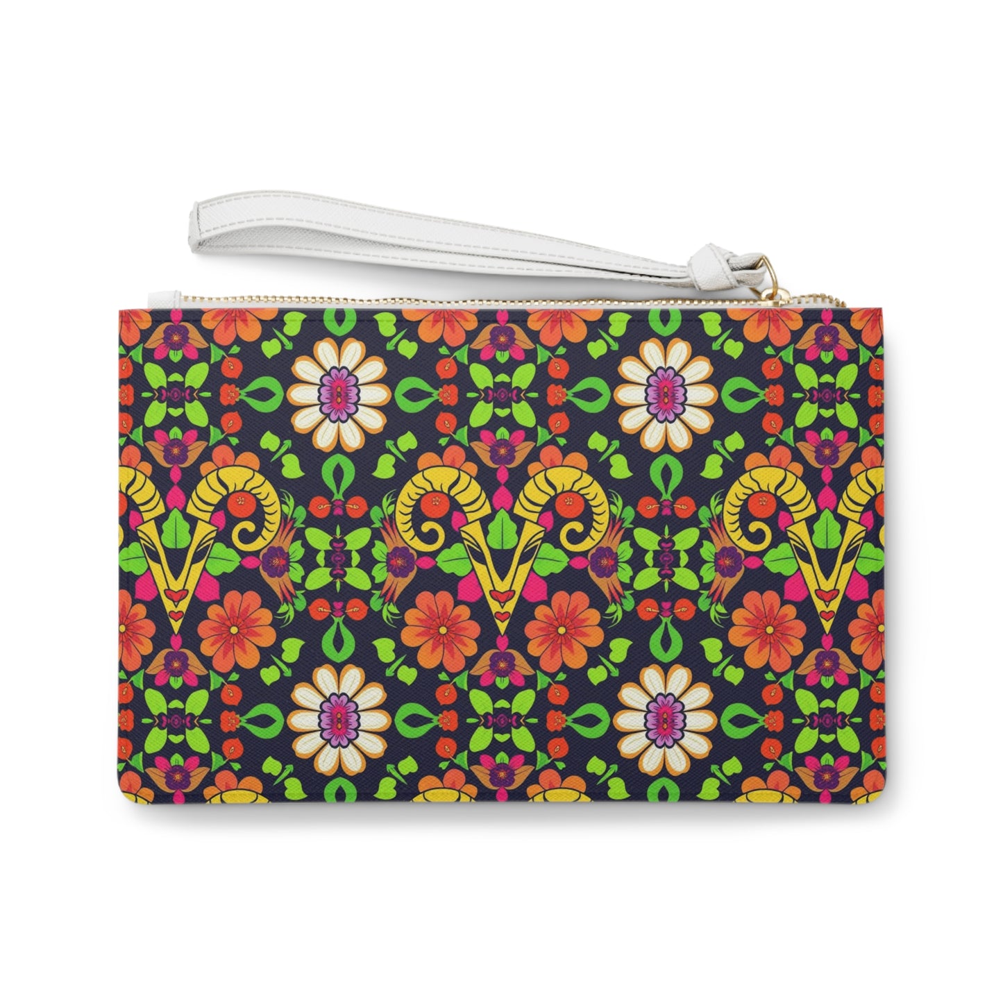 Clutch Bag, Aries, Zodiac, Flower Pattern