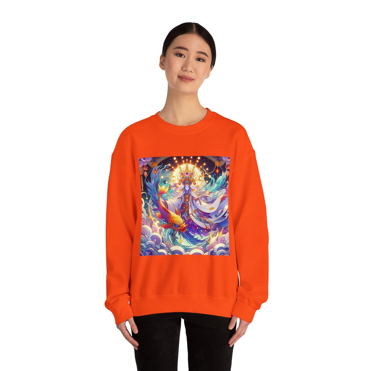 Unisex Heavy Blend™ Crewneck Sweatshirt, Anime Pisces King, Zodiac Design