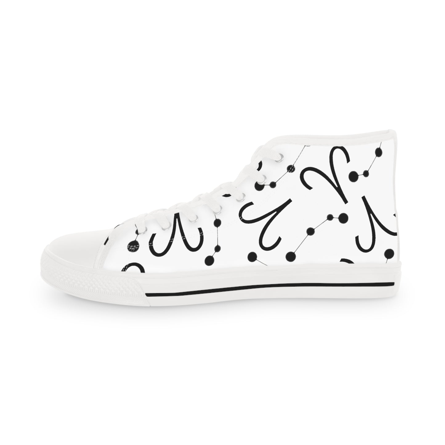 Men's High Top Sneakers, Breathable polyester canvas, Aries Zodiac Design