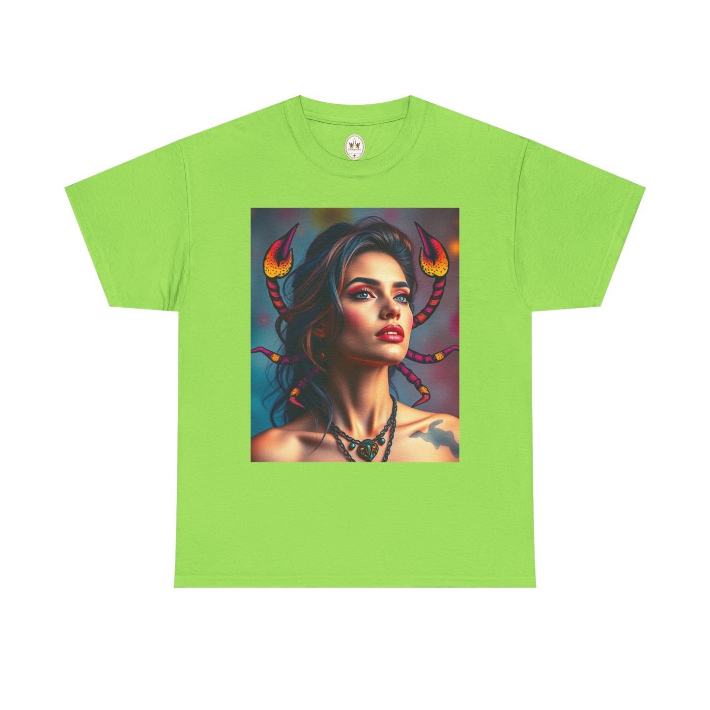 Unisex Heavy Cotton T-Shirt, Scorpio, Zodiac v2, Sexy Art