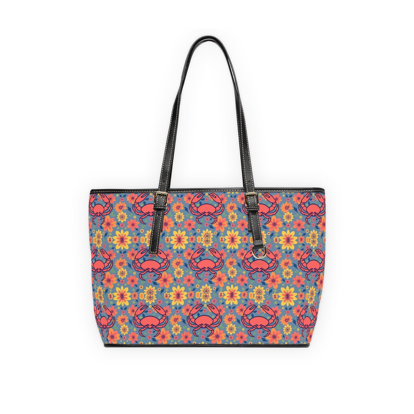 Leather Shoulder Bag, Cancer, Zodiac, Flower Pattern