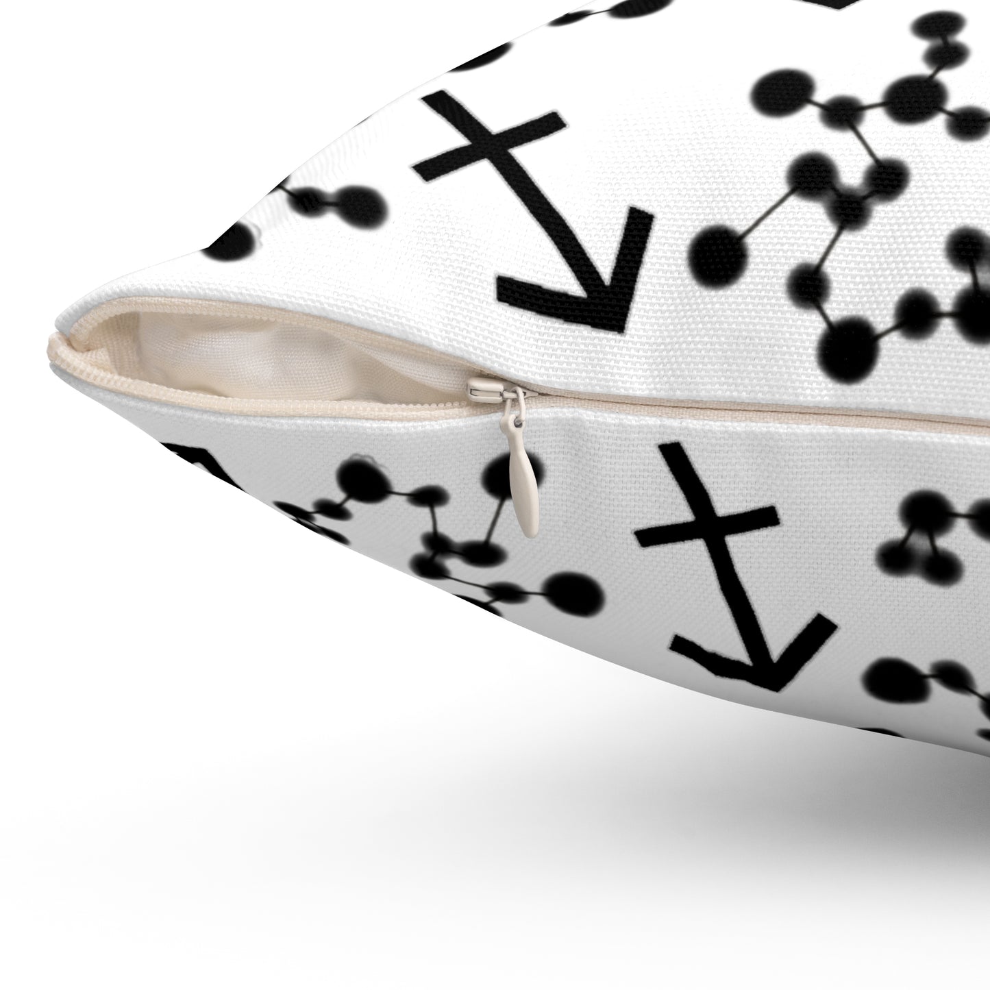 Zodiac Spun Polyester Square Pillow Sagittaurius Zodiac Sign White Pillow