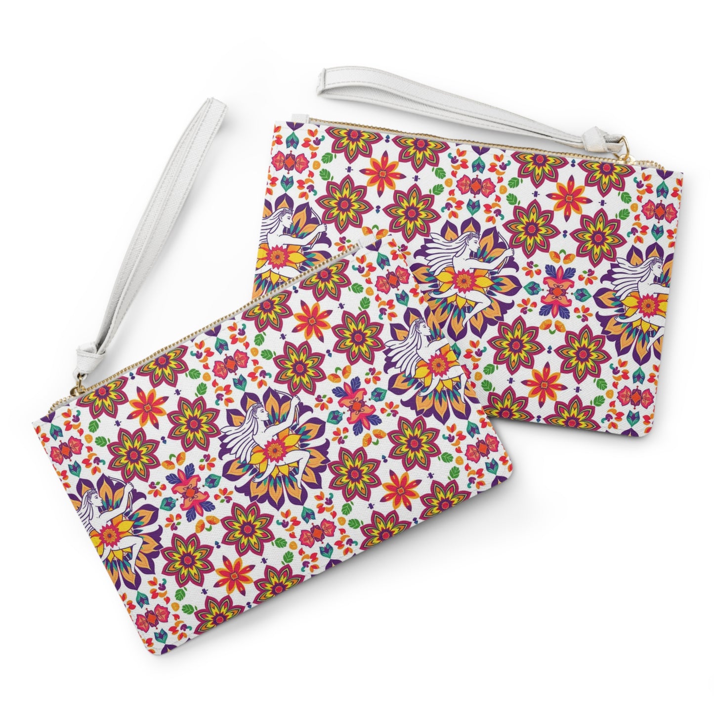 Clutch Bag, Sagittarius, Zodiac v2, Flower Pattern