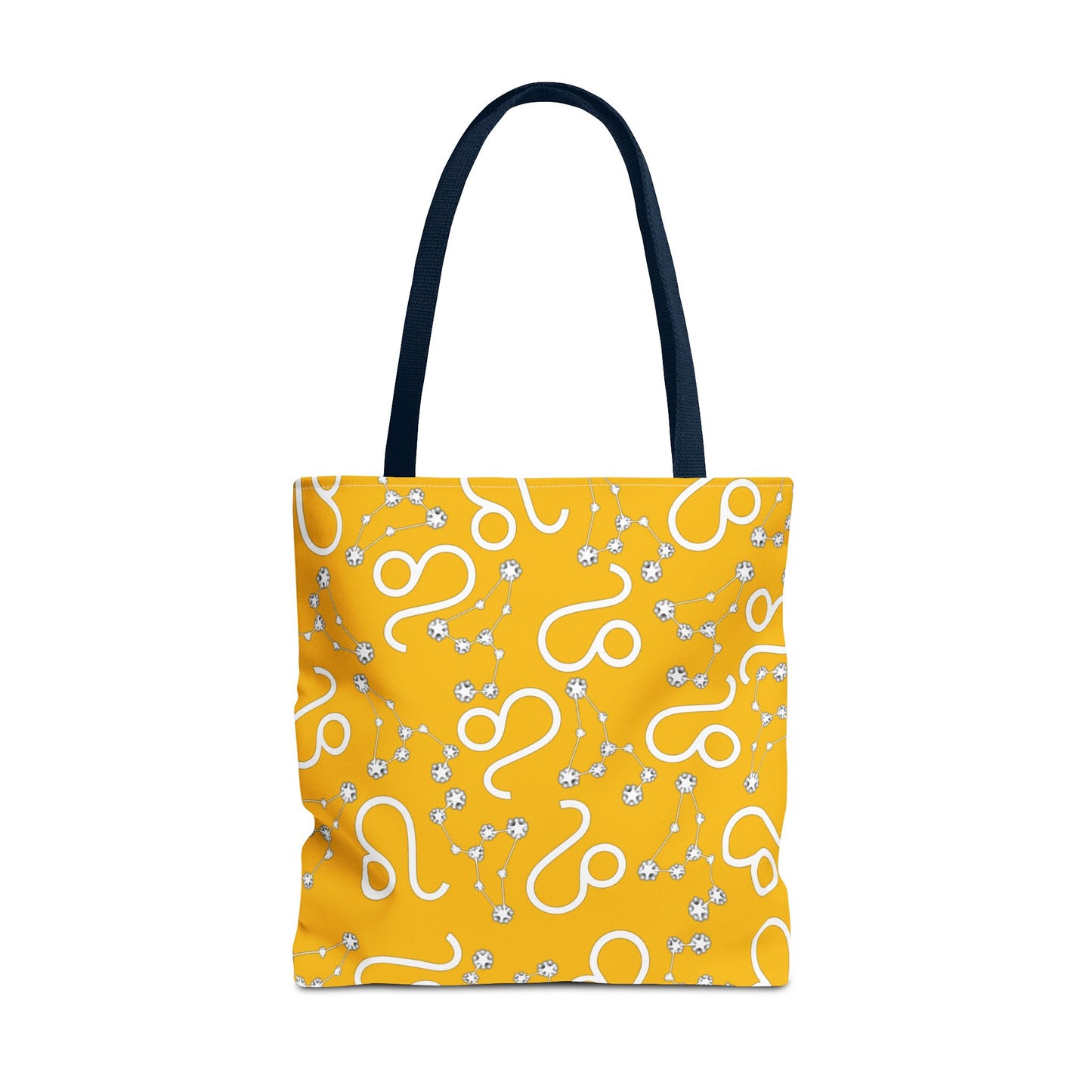 Tote Bag, Leo Zodiac Sign, AOP, (Yellow, White)