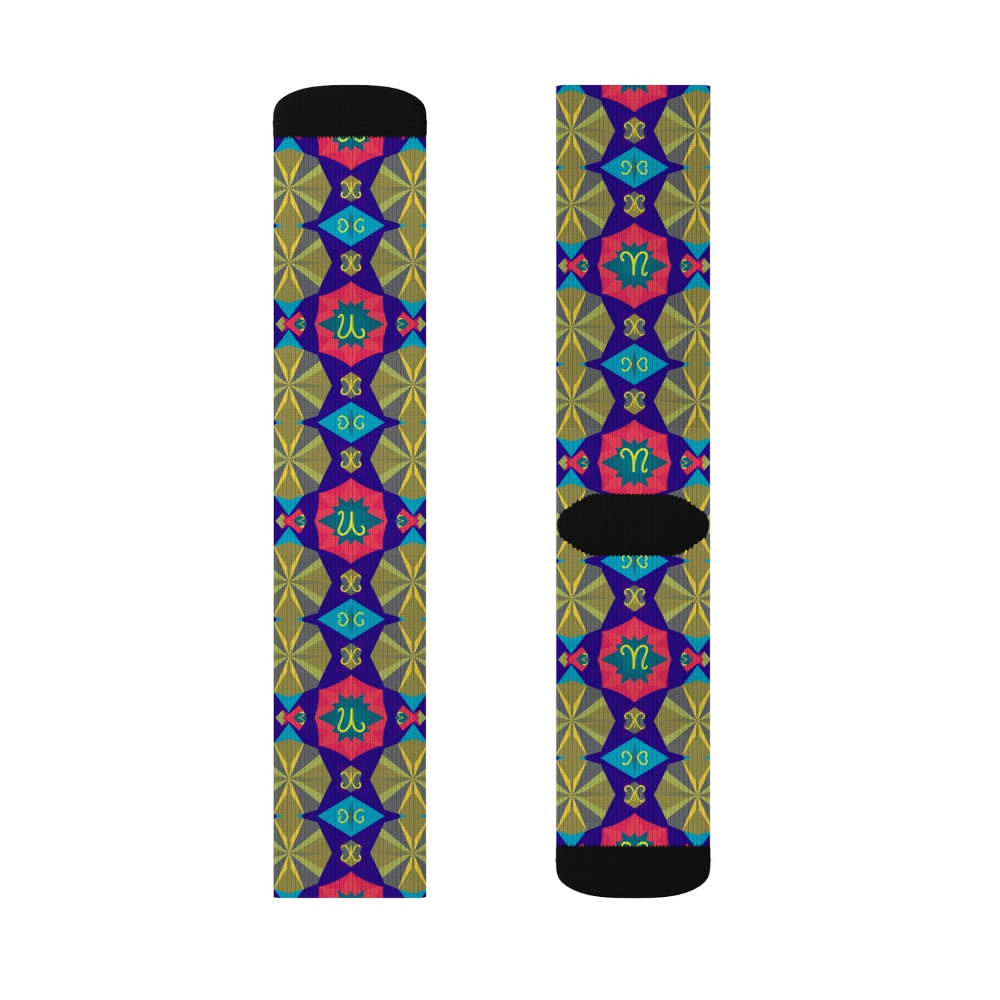 Sublimation Socks, Aquarius, Zodiac v1, Shapes Pattern
