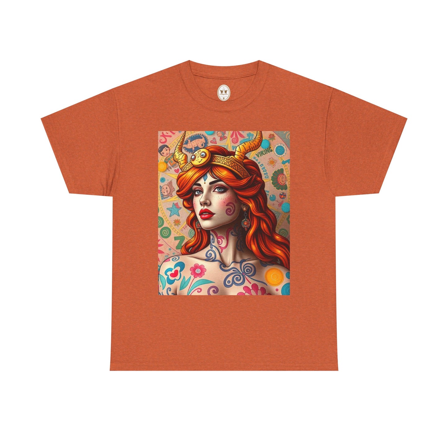 Unisex Heavy Cotton T-Shirt, Virgo, Zodiac v1, Sexy Art