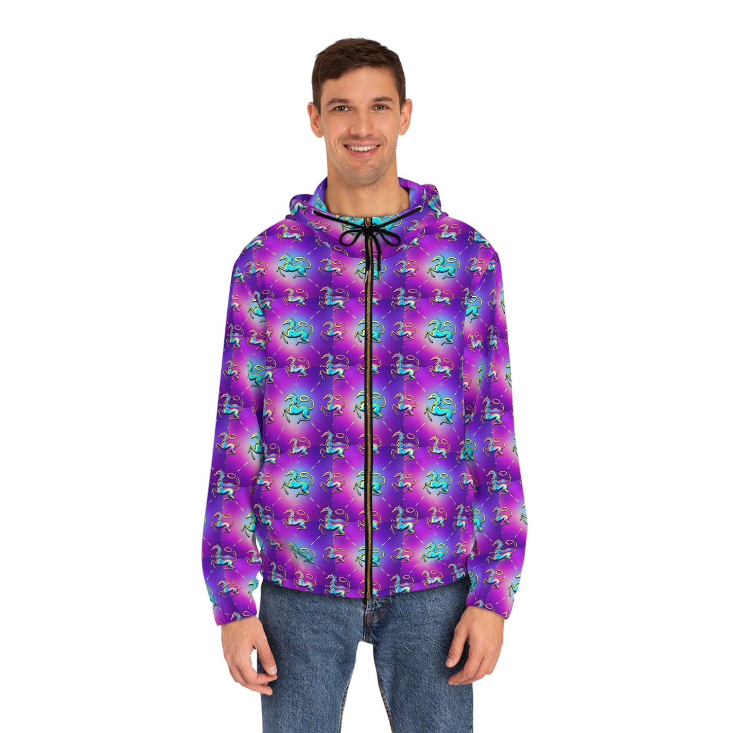 Full-Zip Hoodie (AOP), Aquarius, Zodiac, Pattern