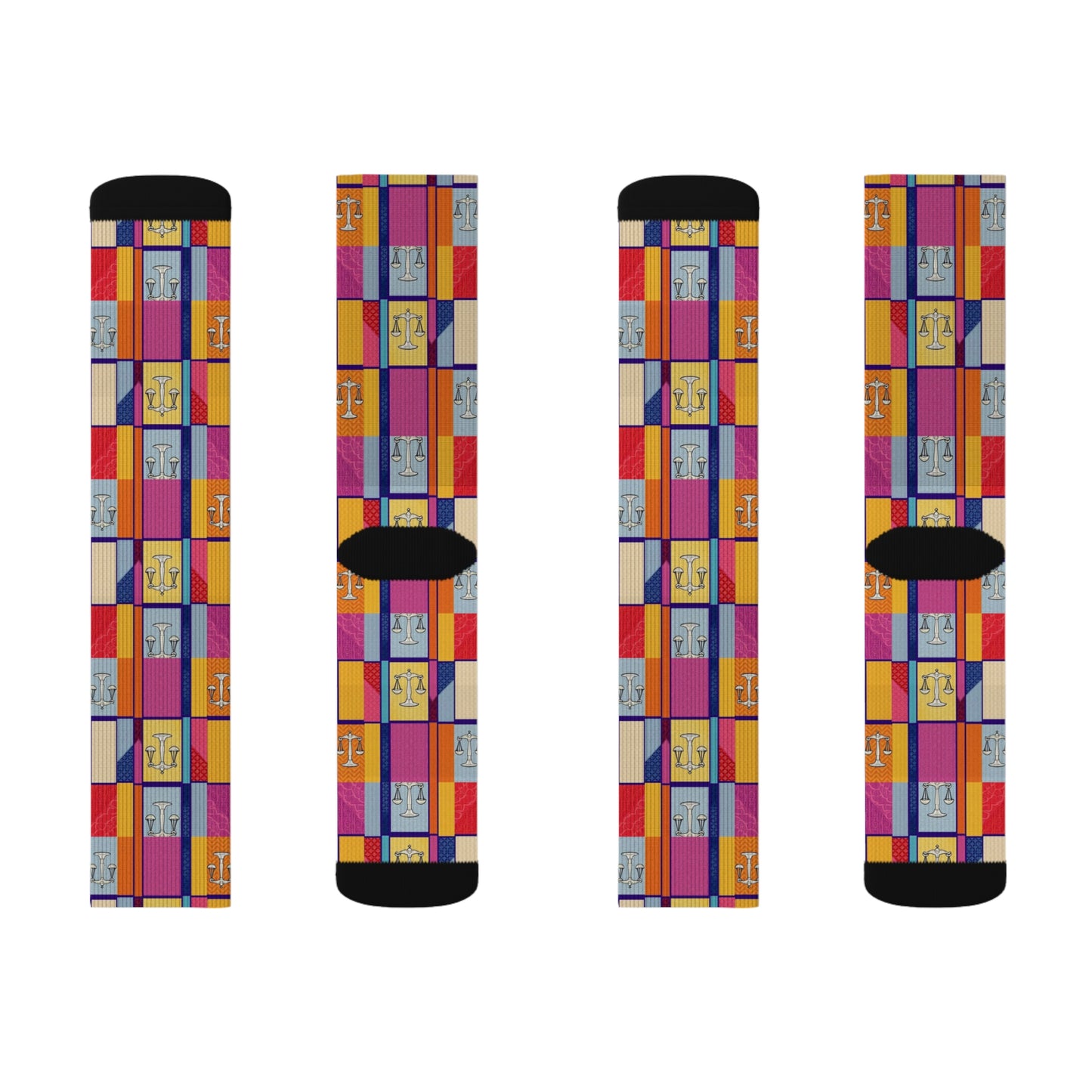 Sublimation Socks, Libra, Zodiac, Shapes Pattern